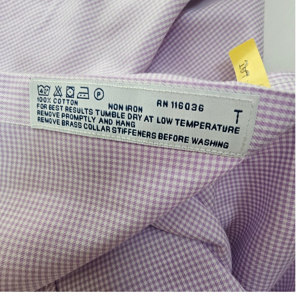 Charles Tyrwhitt Mens Extra Slim Fit NonIron Micro Check French Cuff Shirt 16 35 - Picture 9 of 9